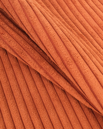 Velours Grosses Côtes Terracotta Zoé - Mercerine