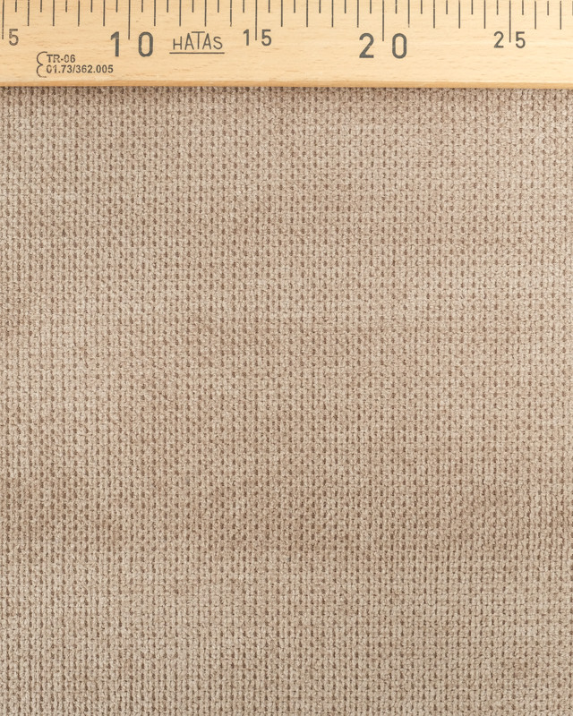 Tissus au mètre : Tissu Velours Ameublement Célia Taupe - Oekotex - Mercerine