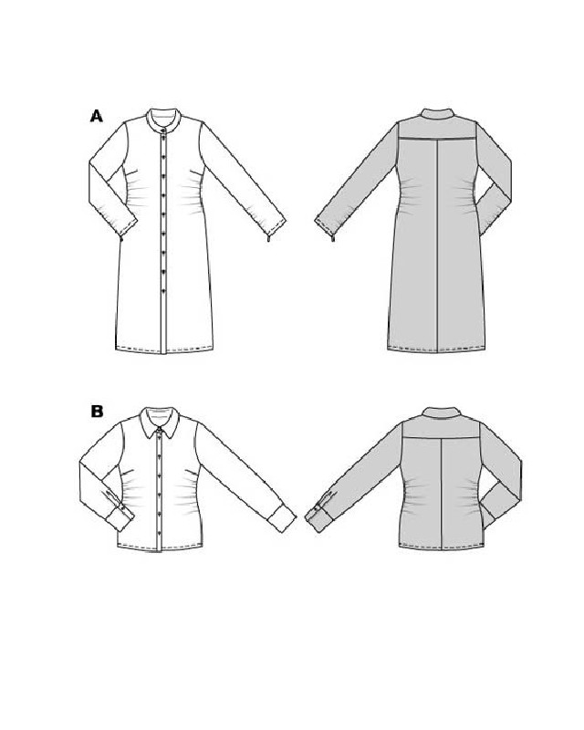 Patron Robe & blouse Burda 5879 - Mercerine