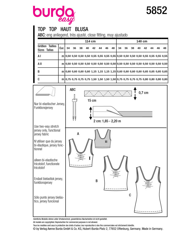 Patron Top Burda 5852 - Mercerine