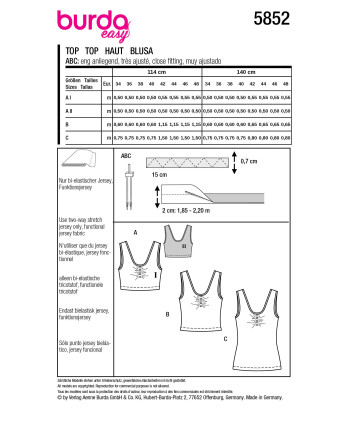 Patron Top Burda 5852 - Mercerine