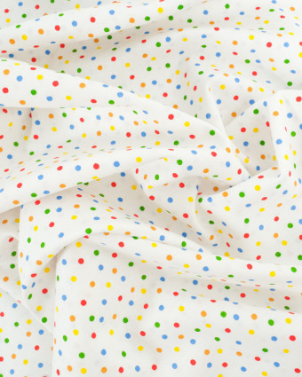 Tissu Coton Pois Multicolores Mercerine