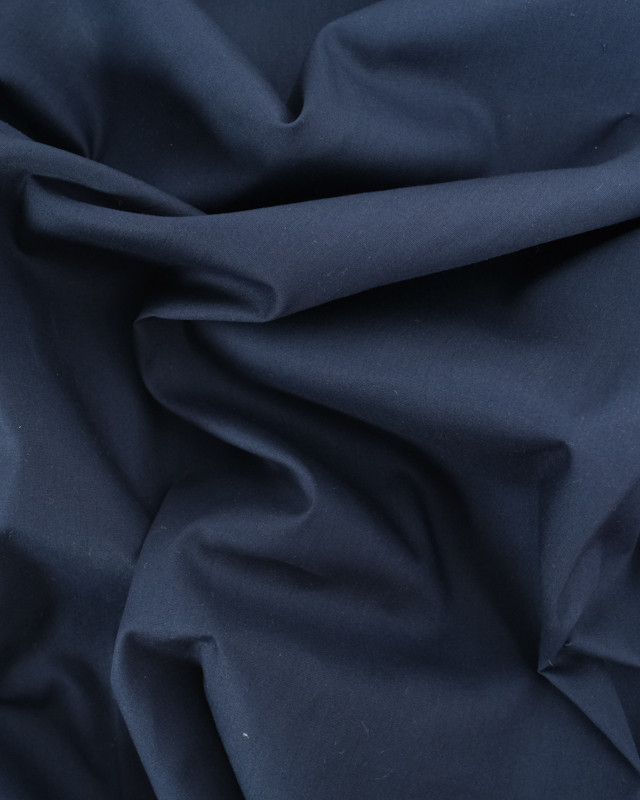 Tissu Popeline Oeko-Tex  Bleu Nuit- Mercerine