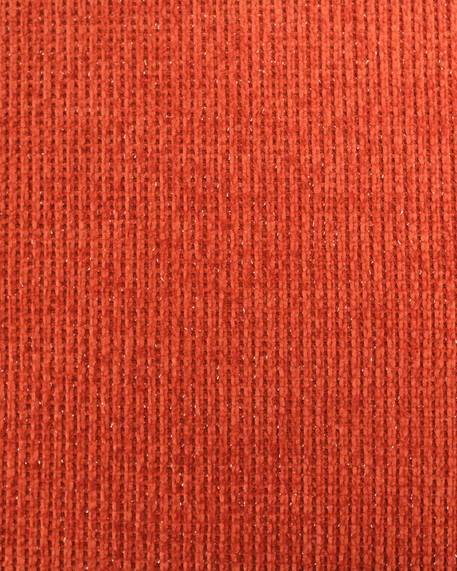 Tissu Maille Chenille Lurex  Orange  - Mercerine