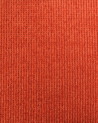 Tissu Maille Chenille Lurex  Orange  - Mercerine