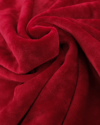 Tissu Sweat Velours Rouge foncé - Mercerine