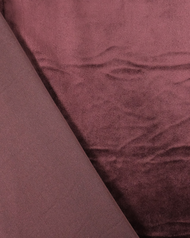Tissu velours : molleton prune | Mercerine