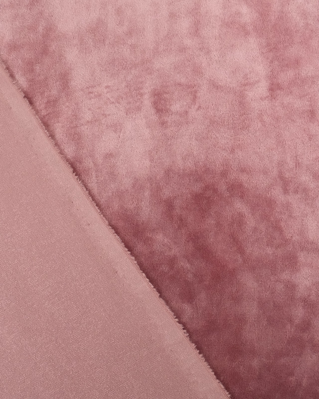 Tissu en ligne : Sweat Velours Rose Poudre - Mercerine