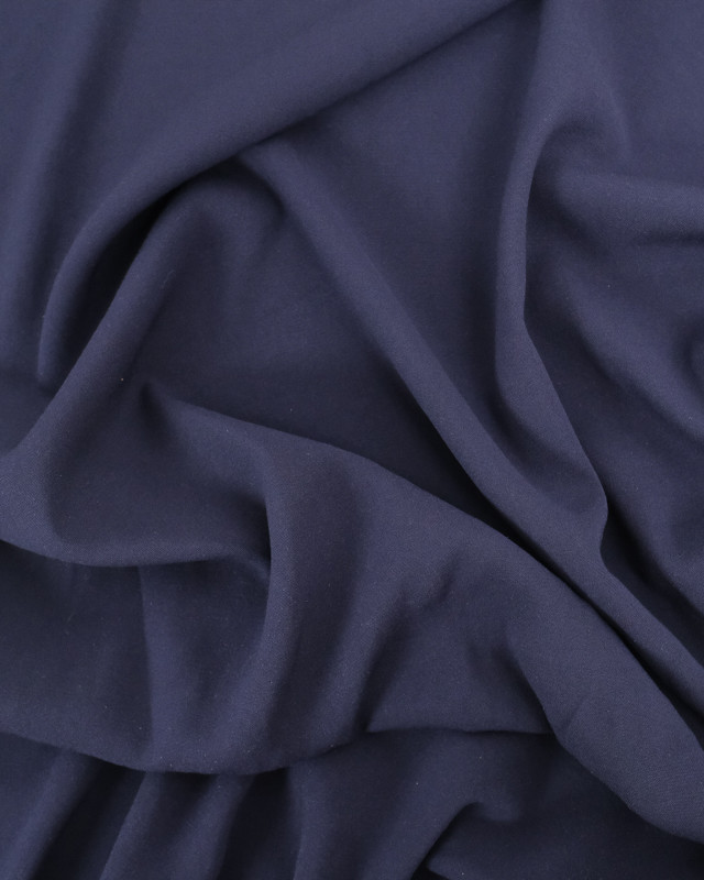 Tissu Viscose Twill Épaisse Uni  Marine  - Mercerine