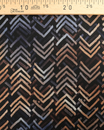 Tissu Milano Leger Chevrons Empreinte  Noir  - Mercerine