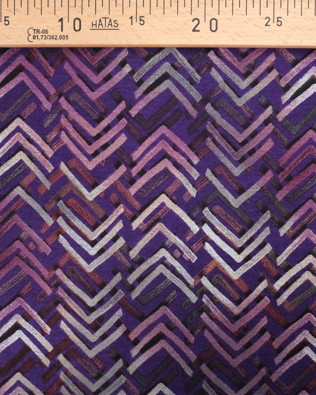 Tissu Milano Leger Chevrons Violet  - Mercerine