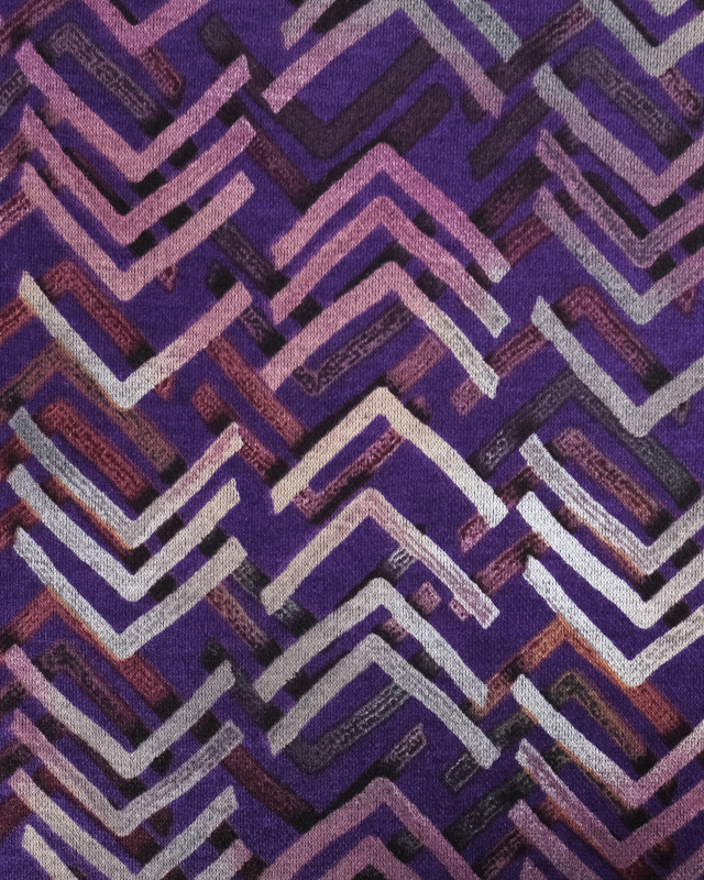 Tissu Milano Leger Chevrons Violet  - Mercerine