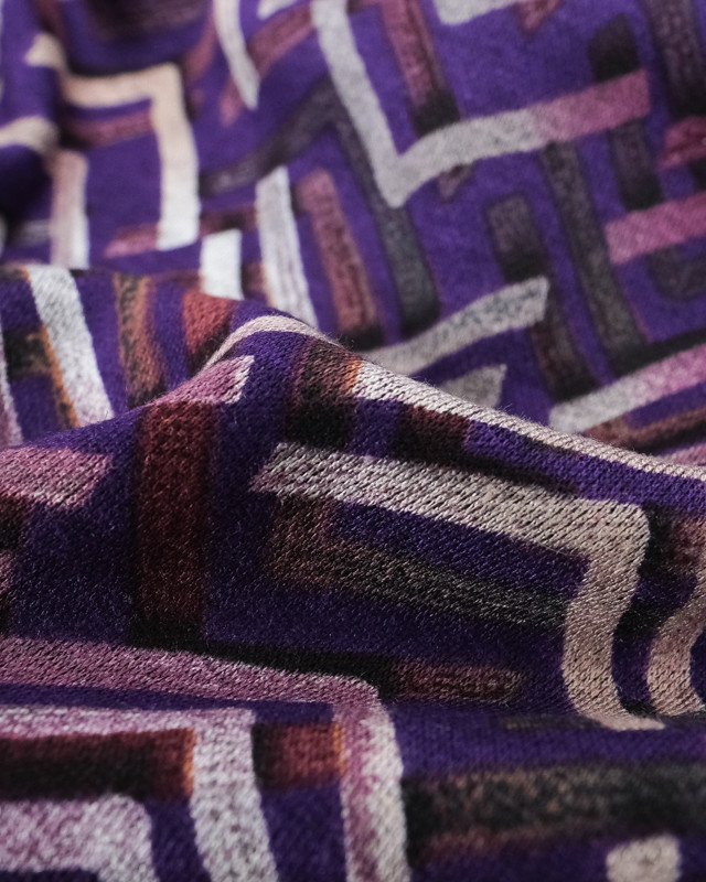 Tissu Milano Leger Chevrons Violet  - Mercerine