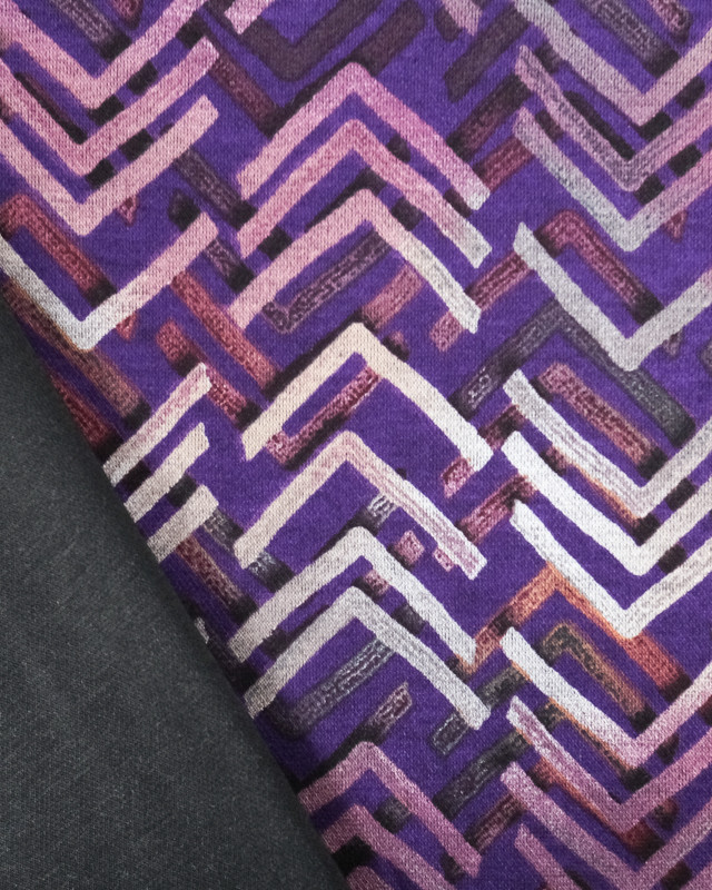 Tissu Milano Leger Chevrons Violet  - Mercerine