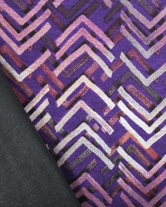 Tissu Milano Leger Chevrons Violet  - Mercerine