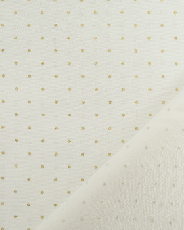 Tissu Coton de Noël Blanc Pois Dorés Oeko-Tex - Mercerine