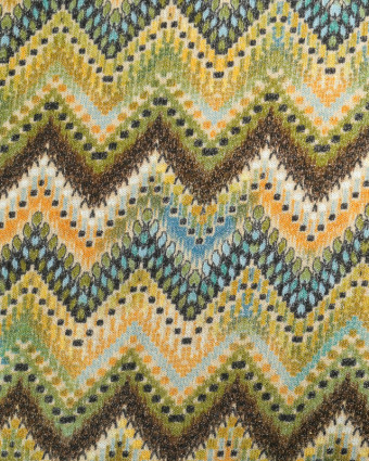 Tissu Jacquard Maille Lurex Chevron Vert - Oeko-Tex