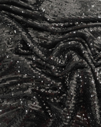 Tissu Sequin Stretch Noir - Mercerine
