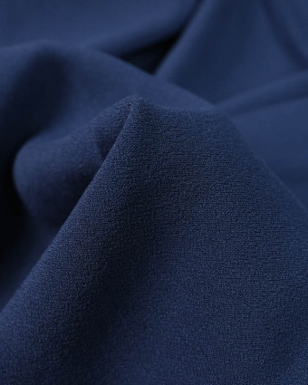 Tissu Crepe Envers Satin Bleu navy  - Mercerine