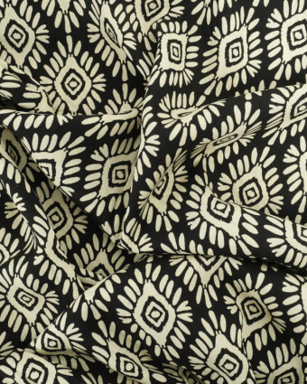 Viscose Motif Asthèque Noire - Mercerine