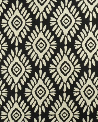 Viscose Motif Aztèque Noire  - Mercerine