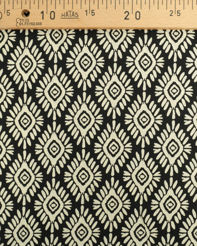 Viscose Motif Aztèque Noire  - Mercerine