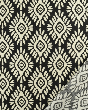 Viscose Motif Aztèque Noire  - Mercerine