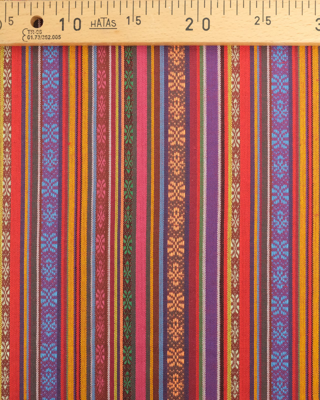 Toile Mexico Multicolore Rouge - Oeko-Tex - Mercerine