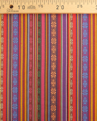 Toile Mexico Multicolore Rouge - Oeko-Tex - Mercerine