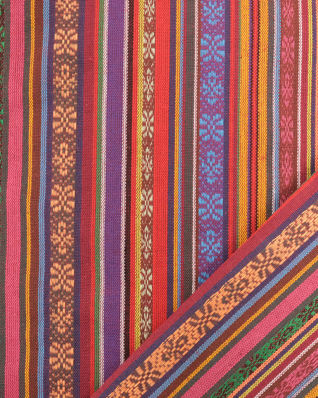 Toile Mexico Multicolore Rouge - Oeko-Tex - Mercerine