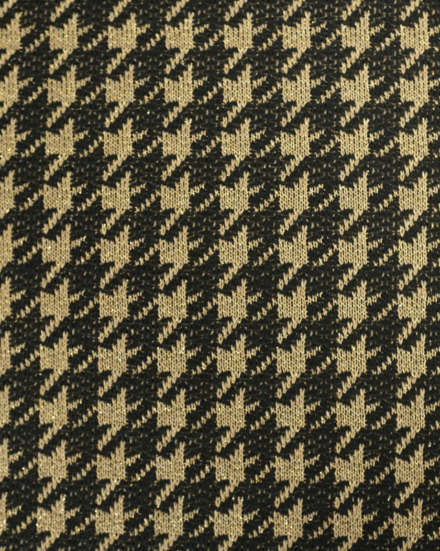 Tissu Maille Lurex Pied De Poule Dore - Oeko-Tex - Mercerine