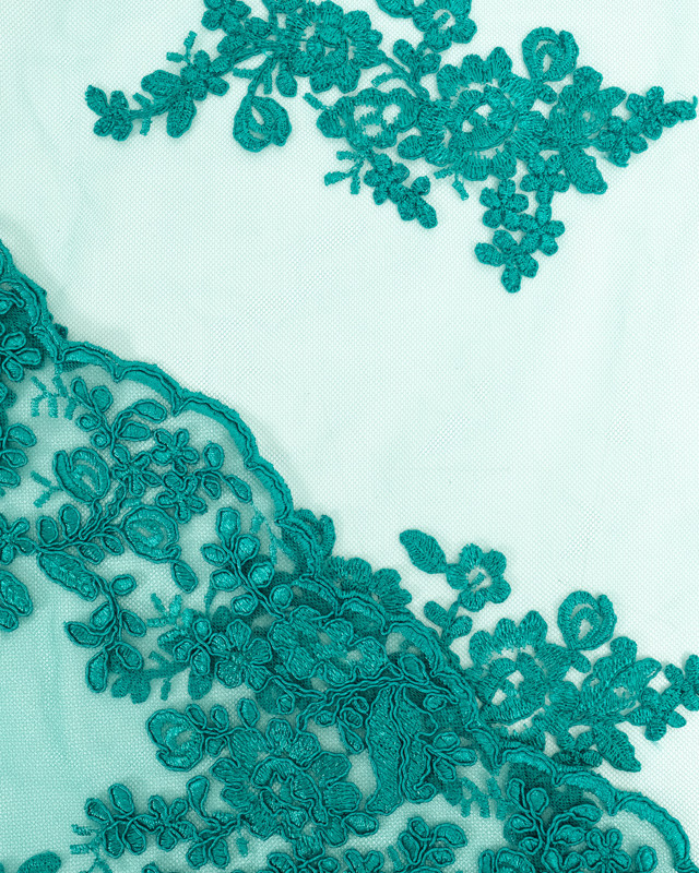 Dentelle Turquoise festonnée Paola - Mercerine