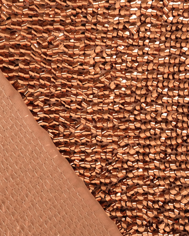 Voile Brodé Sequins Bronze  - Mercerine