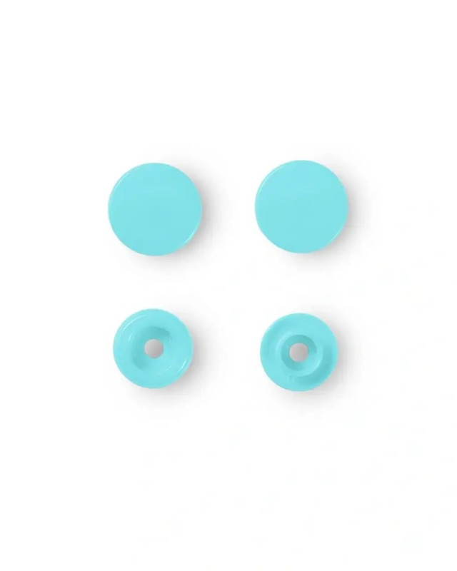 Lot de 30 boutons - Turquoise clair - Pressions -Prym - Mercerie - Mercerine