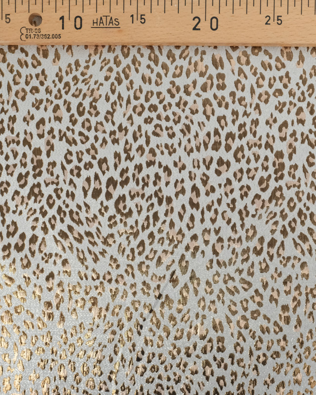 Tissu Jacquard Habillement Leopard  Blanc  - Mercerine