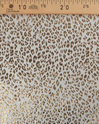 Tissu Jacquard Habillement Leopard  Blanc  - Mercerine