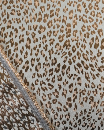 Tissu Jacquard Habillement Leopard  Blanc  - Mercerine