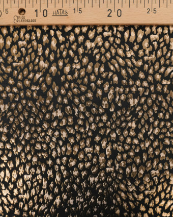 Tissu Jacquard Habillement Leopard  Noir  - Mercerine