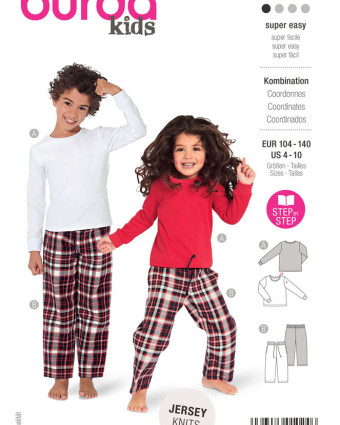 Patron de couture pyjama enfant - Burda 9250 - Mercerine