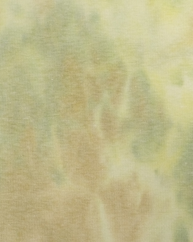 Tissu Sweat Tie And Dye Vert Envers Doudou -  Mercerine