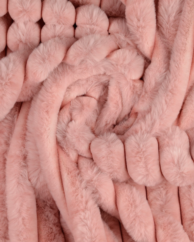 Tissu Fausse Fourrure Large Cote  Rose  - Mercerine