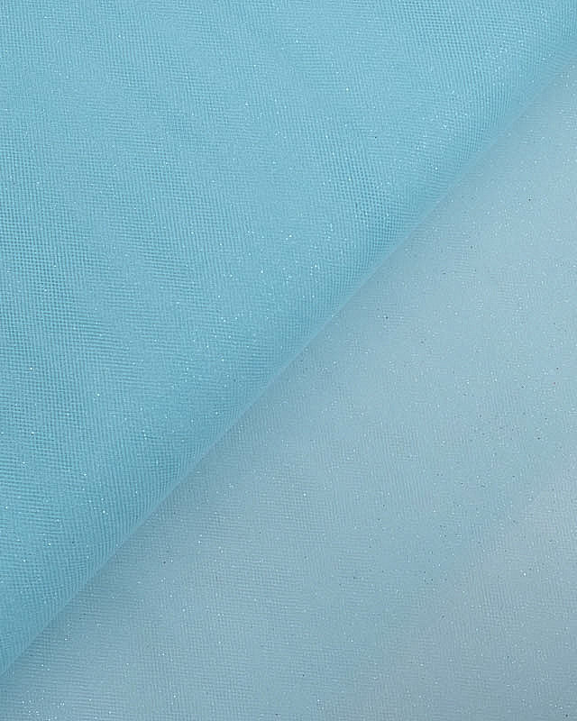 Tissu Tulle Paillette Bleu Ciel 150cm - Mercerine