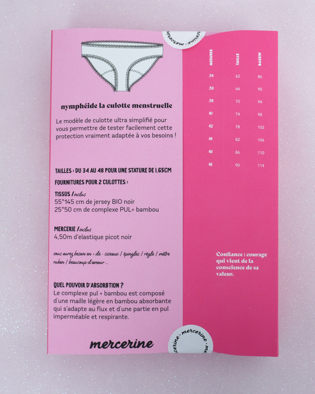 Kit Couture Culottes Menstruelles - Patron Mercerine - Mercerine