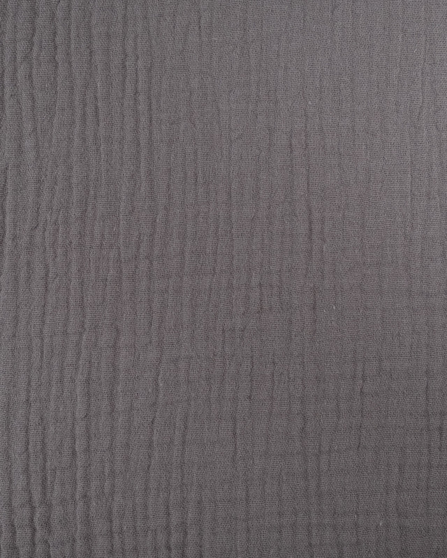 Tissu Double Gaze Unie Gris Fonce Oeko-Tex   - Mercerine