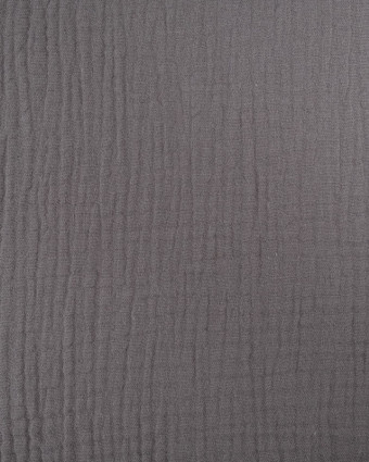 Tissu Double Gaze Unie Gris Fonce Oeko-Tex   - Mercerine