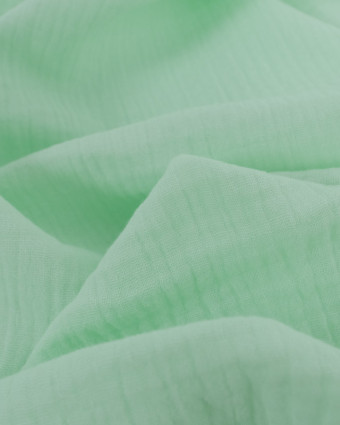 Tissu Double Gaze Uni Vert Menthe Oeko-Tex - Mercerine