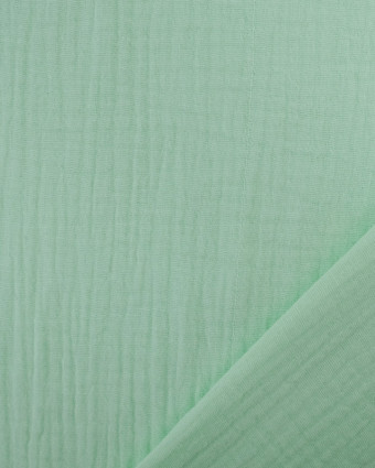 Tissu Double Gaze Uni Vert Menthe Oeko-Tex - Mercerine