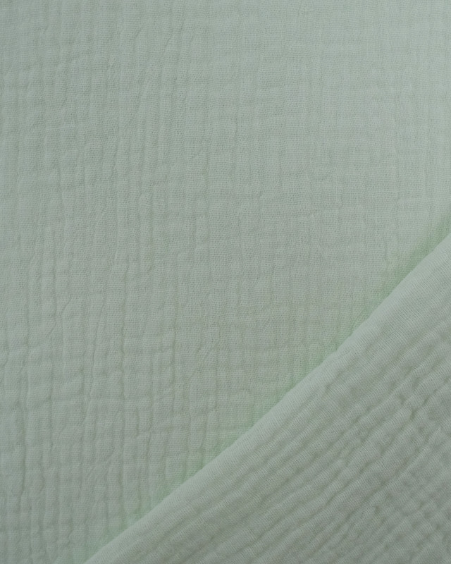 Tissu Double Gaze Uni Vert Pastel Oeko-Tex - Mercerine