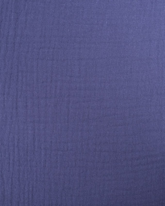 Tissu Double Gaze Uni Bleu Indigo Oeko-Tex - Mercerine