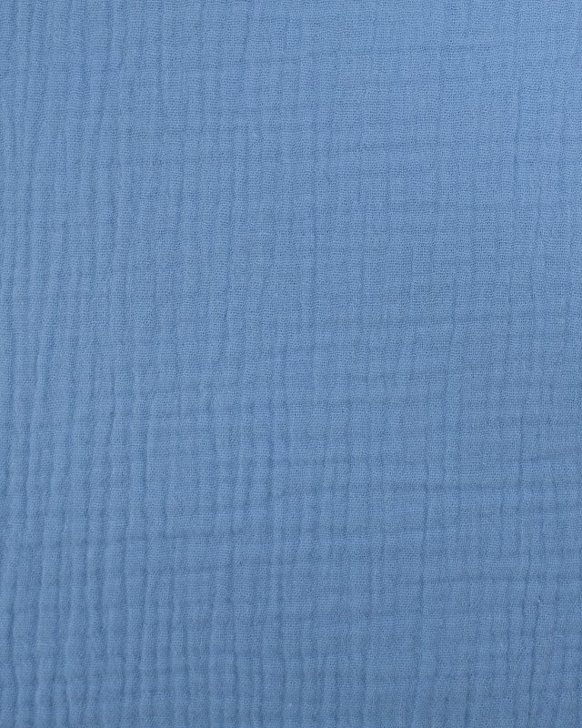 Tissus au mètre : Tissu Double Gaze Uni Bleu Ciel Oeko-Tex - Mercerine